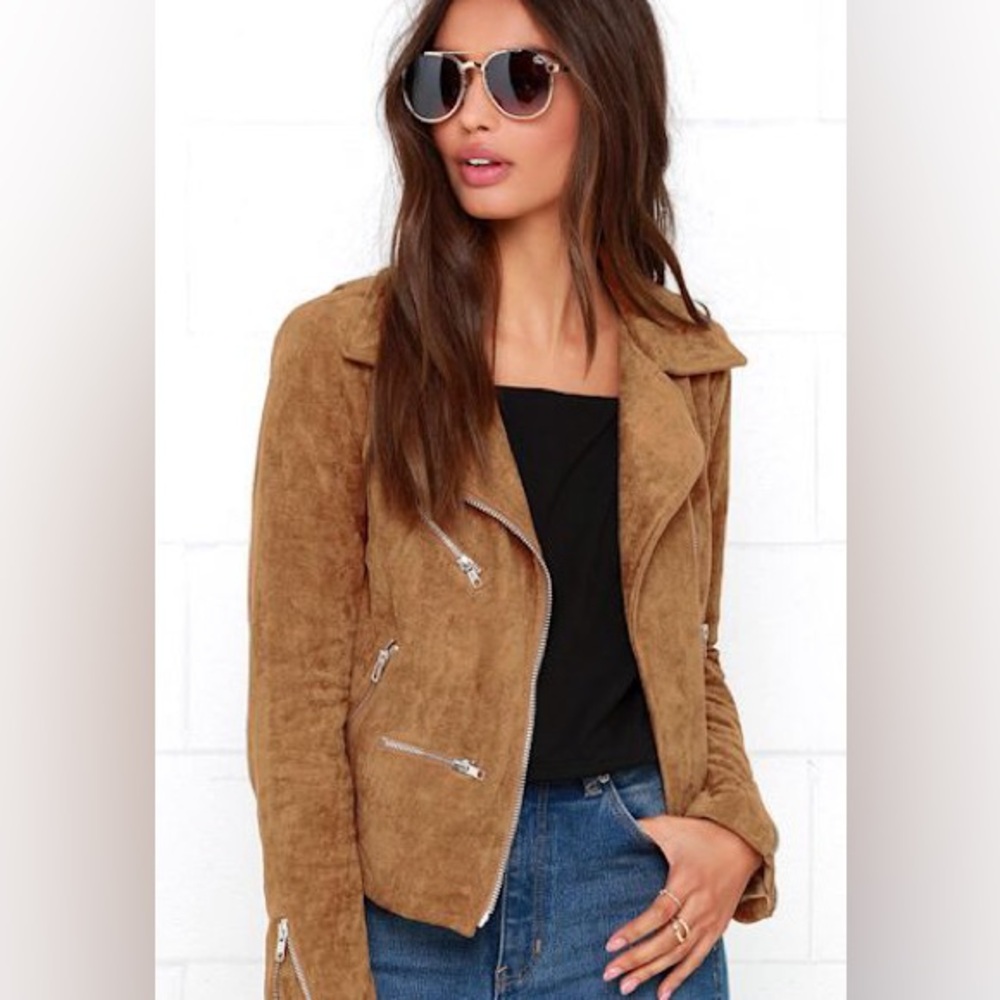 Suede with Love Tan Suede Moto Jacket
